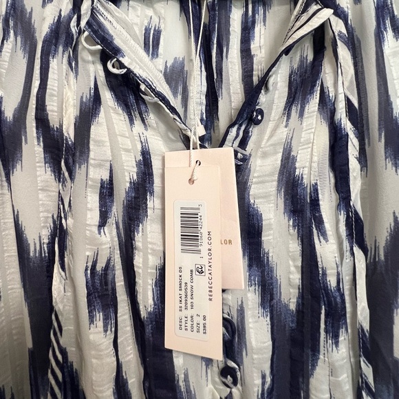 Rebecca Taylor Printed Smocked-Waist Dress NWT - Picture 7 of 7